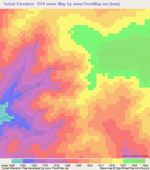 Subeti,Tanzania Elevation Map