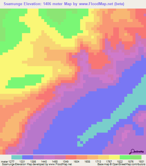 Ssamunge,Tanzania Elevation Map