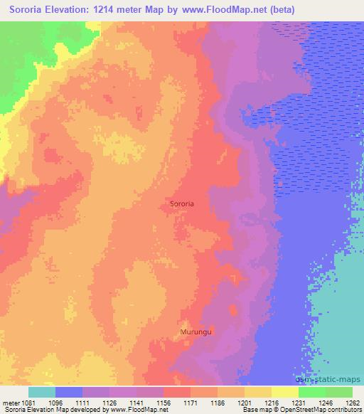 Sororia,Tanzania Elevation Map