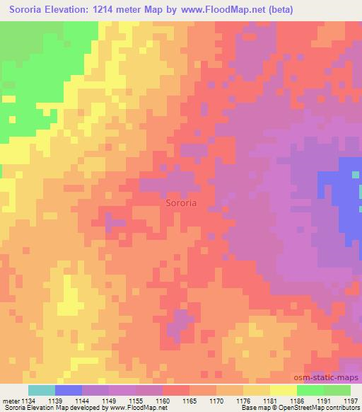 Sororia,Tanzania Elevation Map