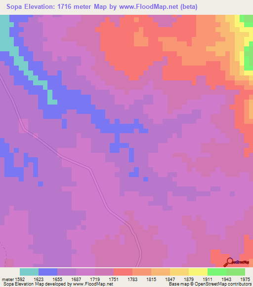 Sopa,Tanzania Elevation Map