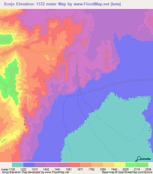 Sonjo,Tanzania Elevation Map