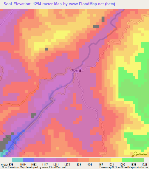 Soni,Tanzania Elevation Map