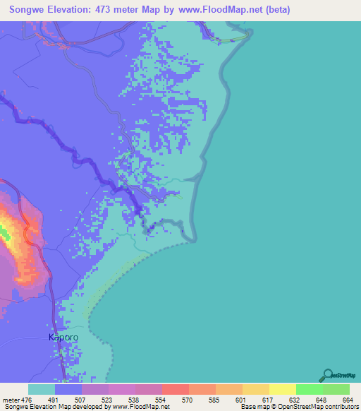 Songwe,Tanzania Elevation Map