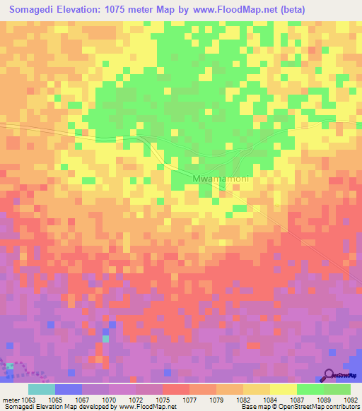 Somagedi,Tanzania Elevation Map