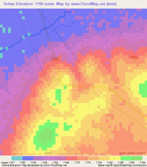 Solwa,Tanzania Elevation Map