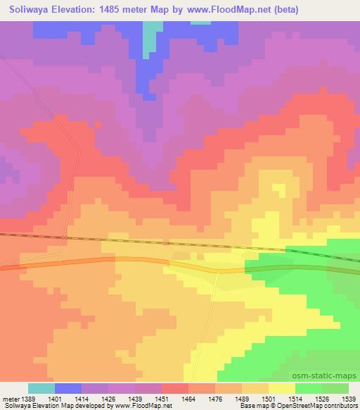 Soliwaya,Tanzania Elevation Map