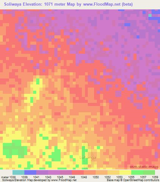 Soliwaya,Tanzania Elevation Map