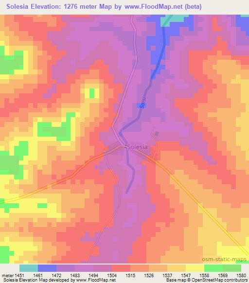 Solesia,Tanzania Elevation Map