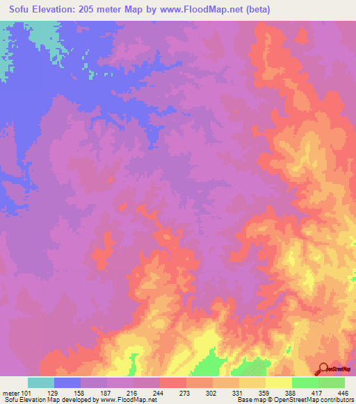 Sofu,Tanzania Elevation Map