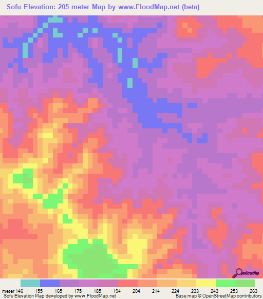 Sofu,Tanzania Elevation Map