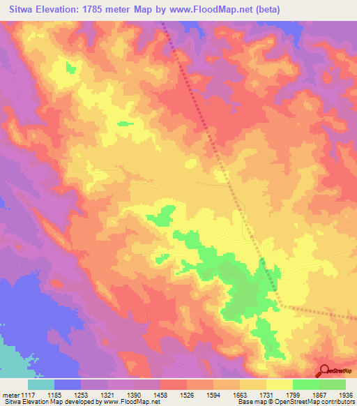 Sitwa,Tanzania Elevation Map