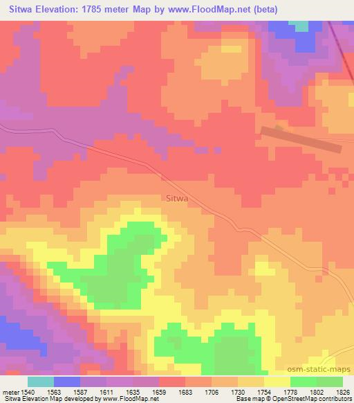 Sitwa,Tanzania Elevation Map