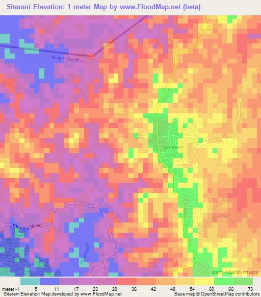 Sitarani,Tanzania Elevation Map