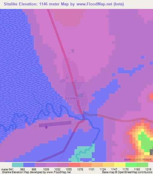 Sitalike,Tanzania Elevation Map