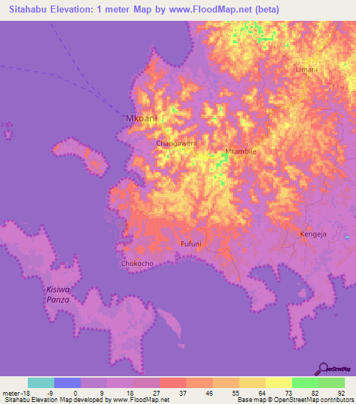 Sitahabu,Tanzania Elevation Map