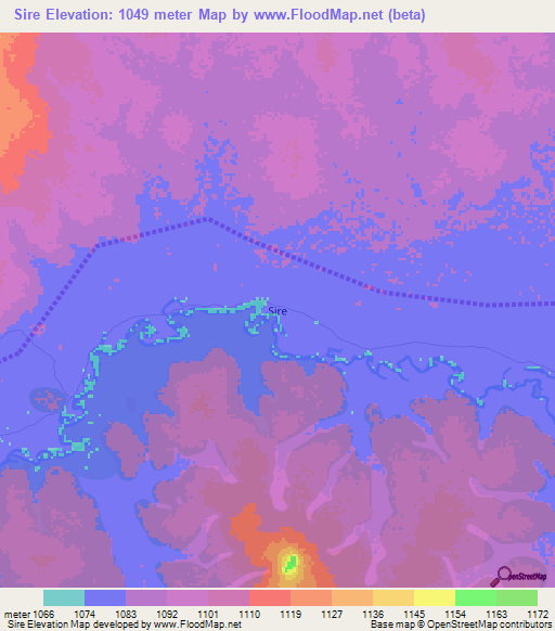 Sire,Tanzania Elevation Map