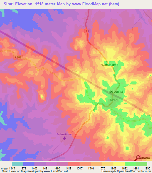 Sirari,Tanzania Elevation Map