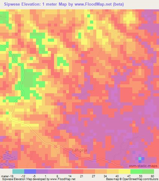 Sipwese,Tanzania Elevation Map