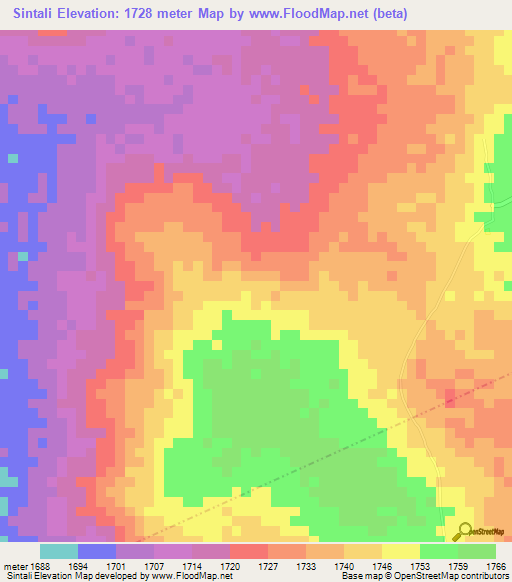 Sintali,Tanzania Elevation Map