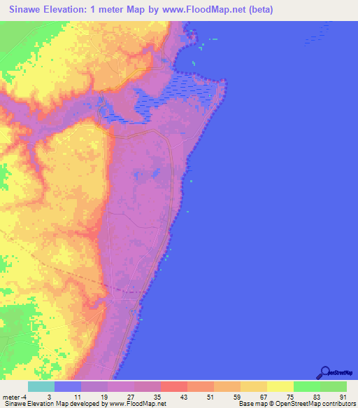 Sinawe,Tanzania Elevation Map