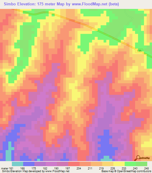 Simbo,Tanzania Elevation Map