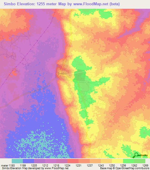 Simbo,Tanzania Elevation Map