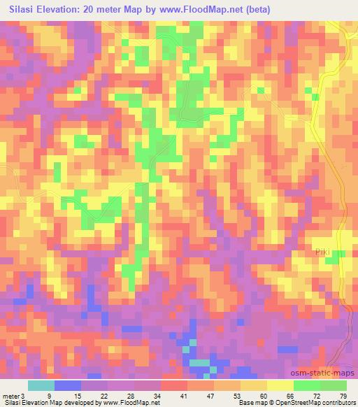 Silasi,Tanzania Elevation Map