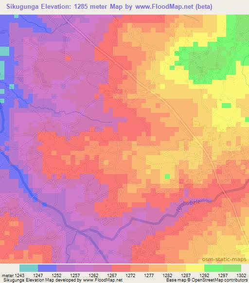Sikugunga,Tanzania Elevation Map