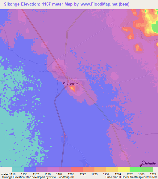 Sikonge,Tanzania Elevation Map