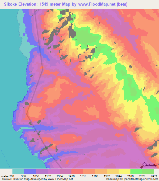 Sikoke,Tanzania Elevation Map