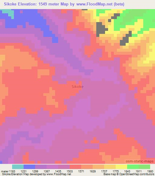 Sikoke,Tanzania Elevation Map