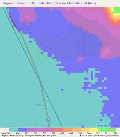 Sigwelo,Tanzania Elevation Map