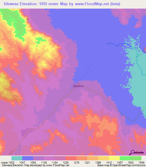 Sibwesa,Tanzania Elevation Map