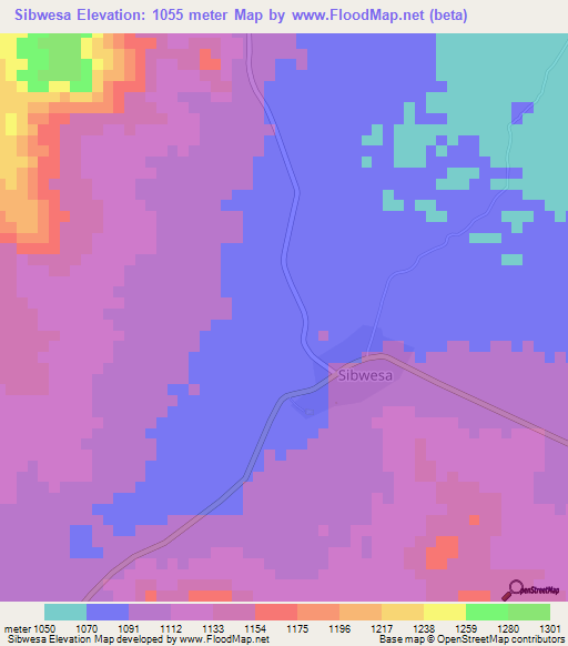 Sibwesa,Tanzania Elevation Map