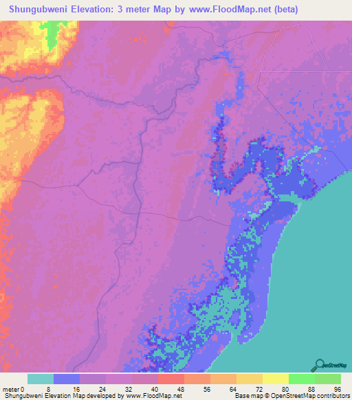 Shungubweni,Tanzania Elevation Map