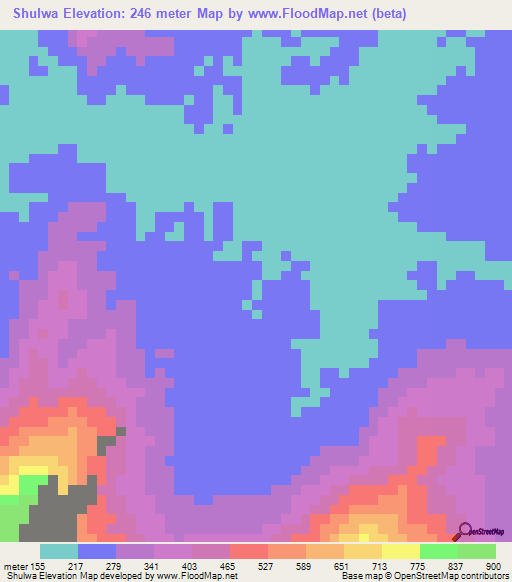 Shulwa,Tanzania Elevation Map