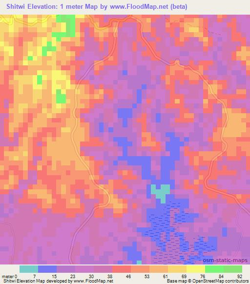 Shitwi,Tanzania Elevation Map