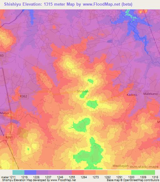 Shishiyu,Tanzania Elevation Map