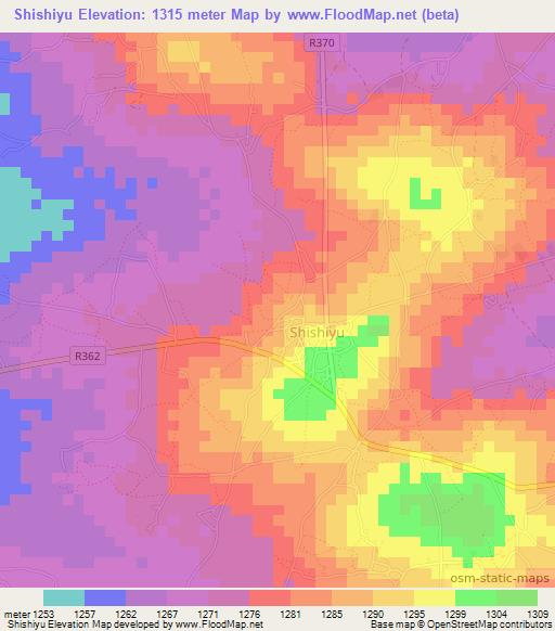 Shishiyu,Tanzania Elevation Map