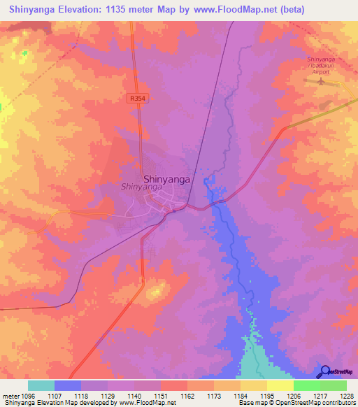 Shinyanga,Tanzania Elevation Map