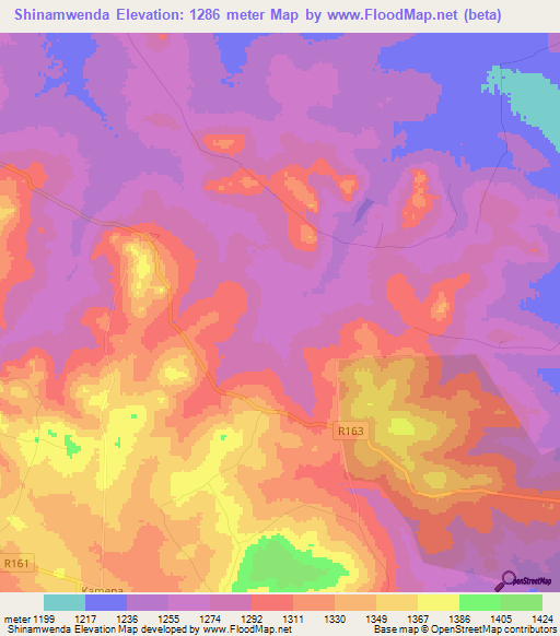 Shinamwenda,Tanzania Elevation Map