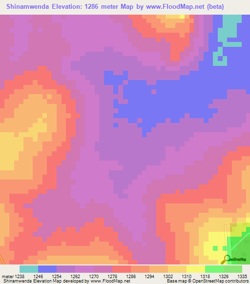 Shinamwenda,Tanzania Elevation Map