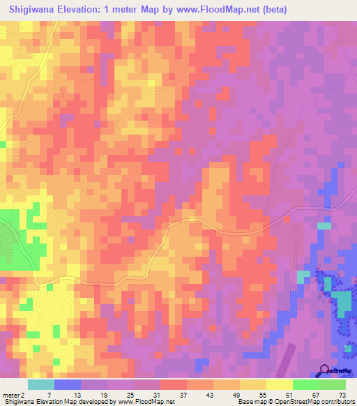 Shigiwana,Tanzania Elevation Map