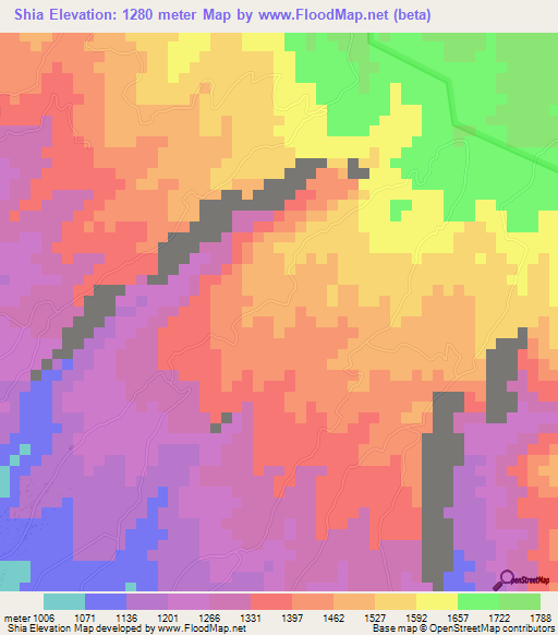 Shia,Tanzania Elevation Map