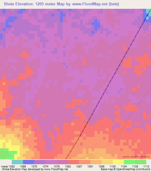 Sheta,Tanzania Elevation Map