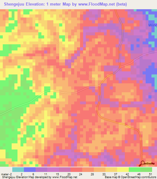 Shengejuu,Tanzania Elevation Map