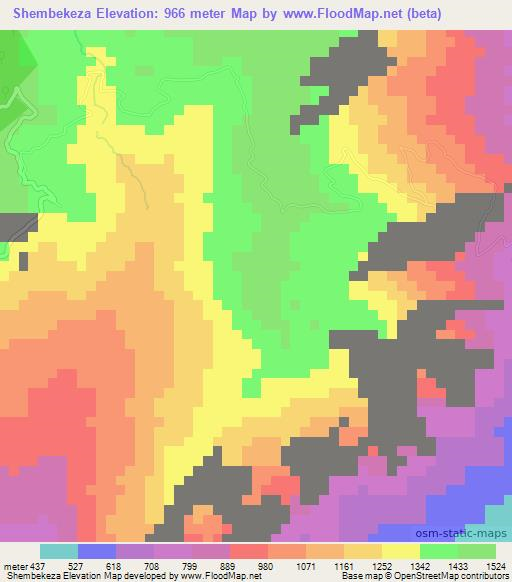 Shembekeza,Tanzania Elevation Map