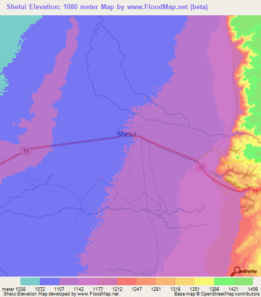 Shelui,Tanzania Elevation Map