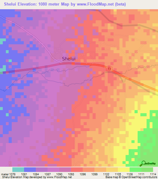 Shelui,Tanzania Elevation Map